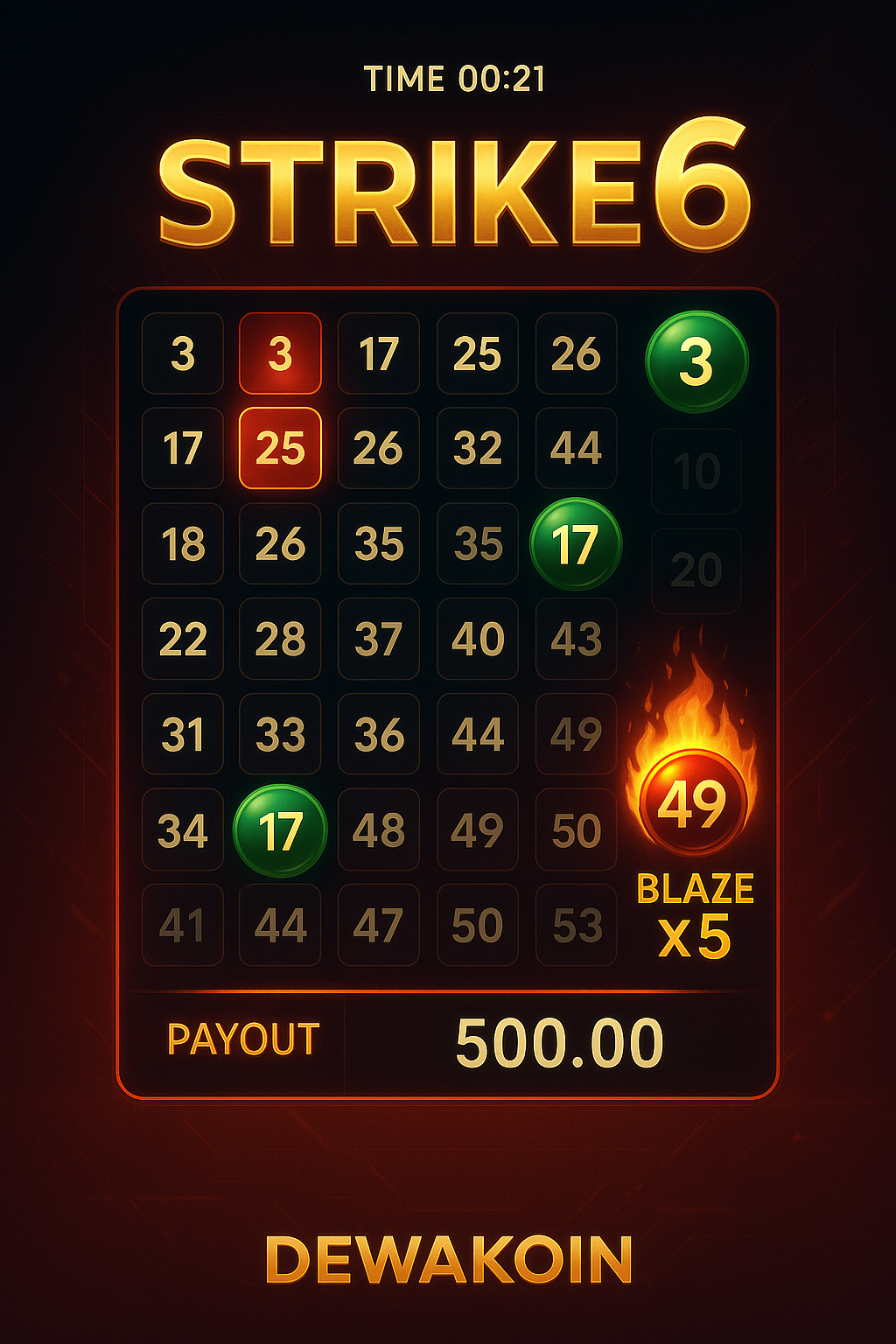 Strike6: One Grid. Six Numbers. One Hit Away—Only at Dewakoin